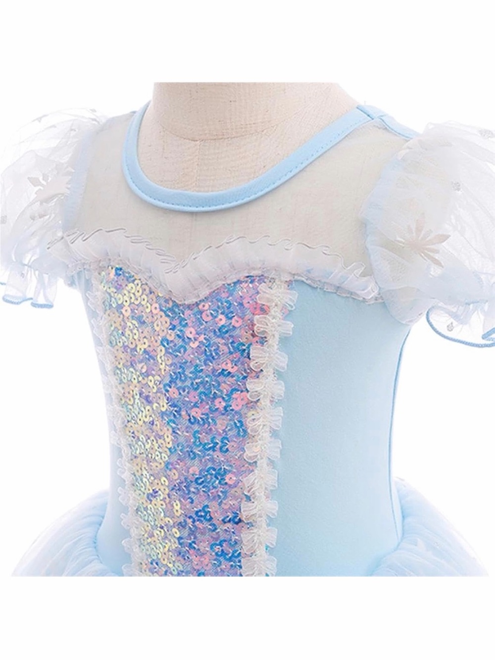 NWT Light Blue Sequin Tulle Princess Dress for Girls Party Dress, Size 2T-4T - Picture 2 of 9